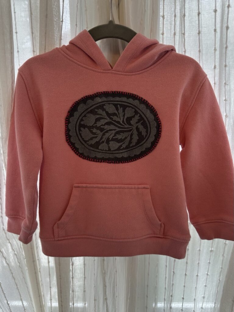 Floral Stitched Pink Sweatshirt