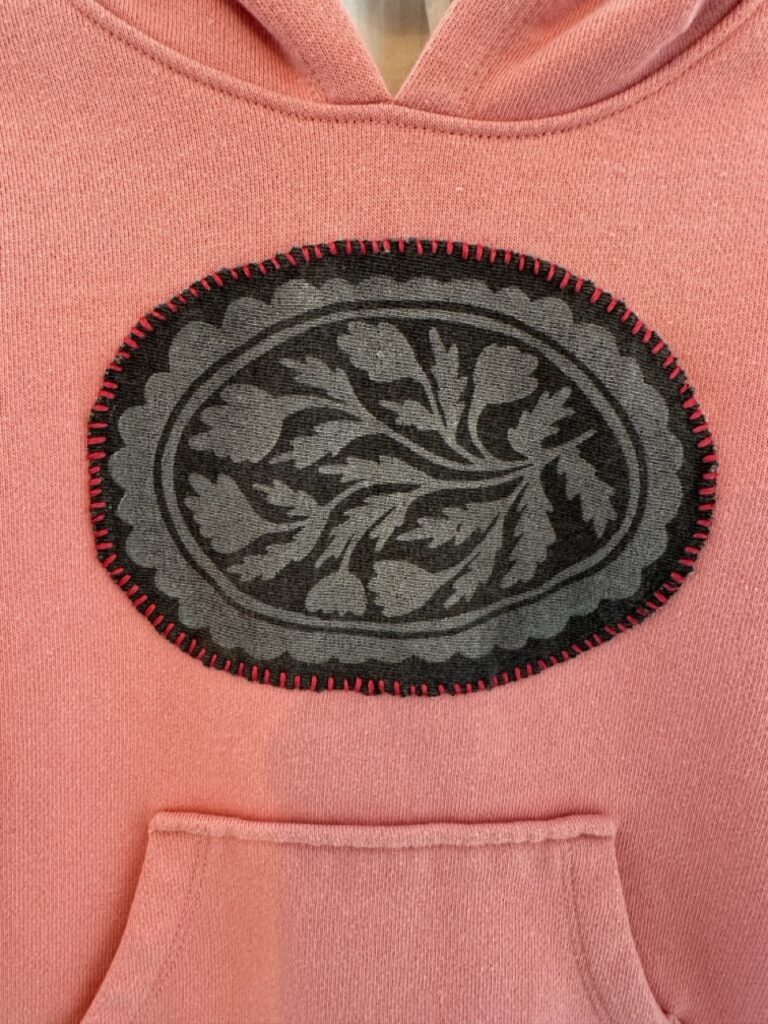 Floral Stitched Pink Sweatshirt