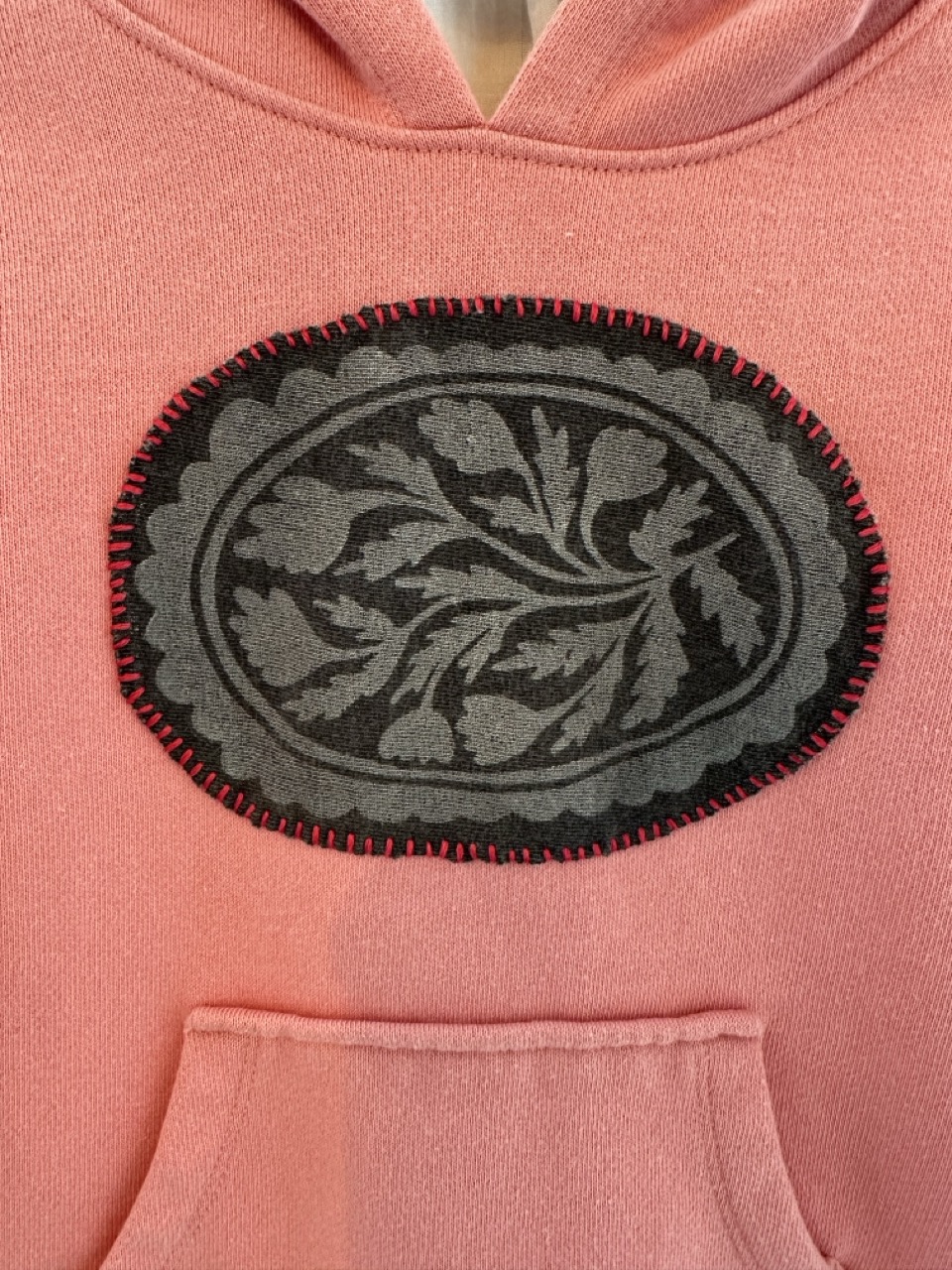 Floral Stitched Pink Sweatshirt - Image 2
