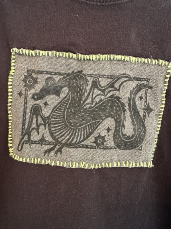 Dragon Stitched Black Shirt - Image 2