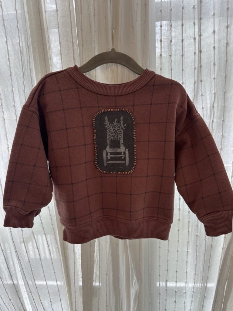 Chair Stitched Maroon Plaid Sweatshirt