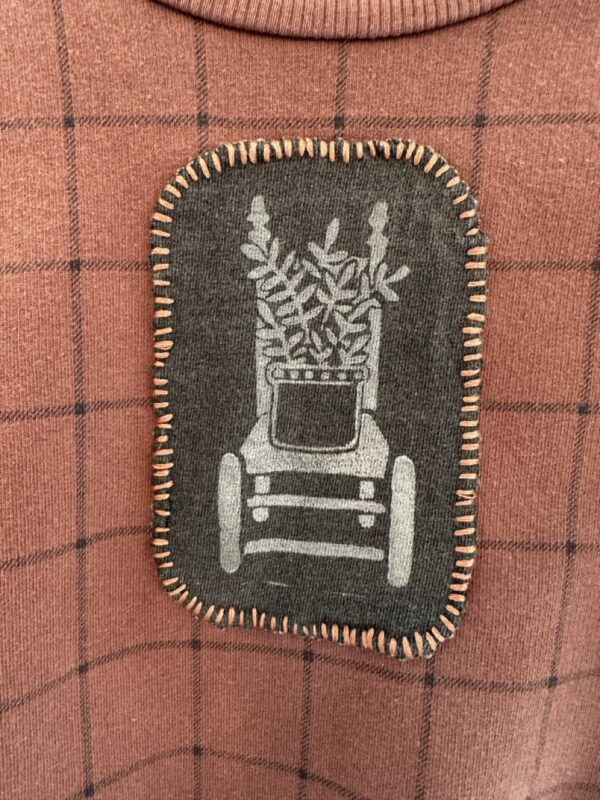 Chair Stitched Maroon Plaid Sweatshirt - Image 2