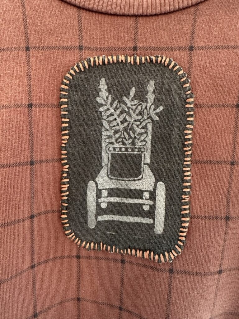 Chair Stitched Maroon Plaid Sweatshirt