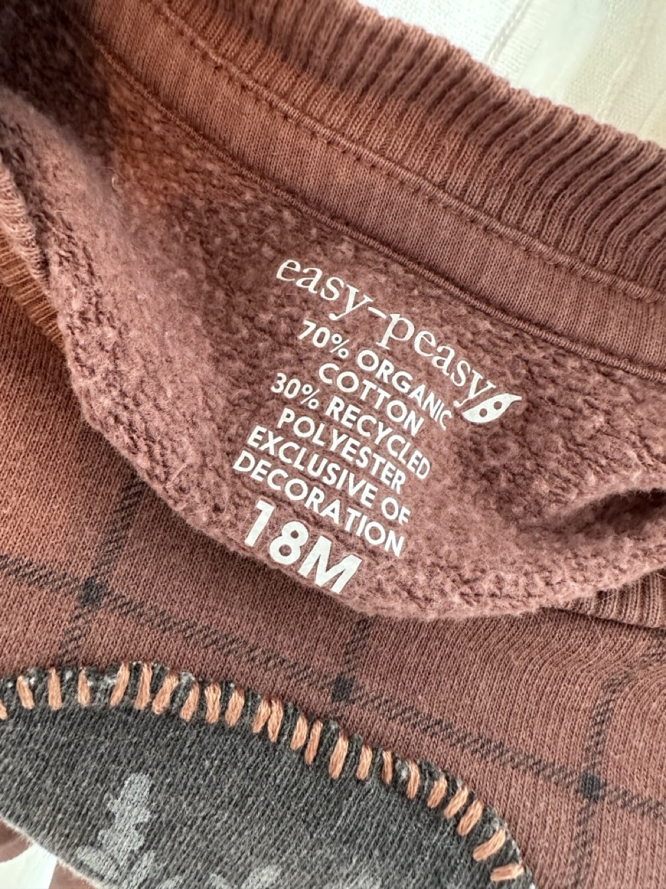 Chair Stitched Maroon Plaid Sweatshirt - Image 3